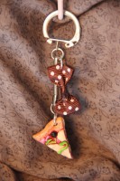 Porte clefs part de pizza